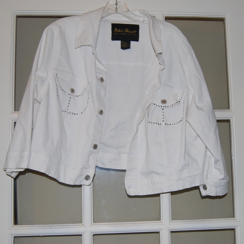 Ashley Stewart White Jean jacket